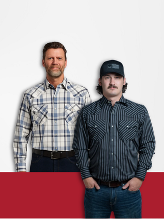 Western Stripe or Plaid Shirt, Snap Button