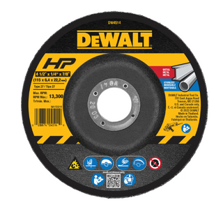 DeWalt 1/4" T27 Grinding Wheel 4.5"